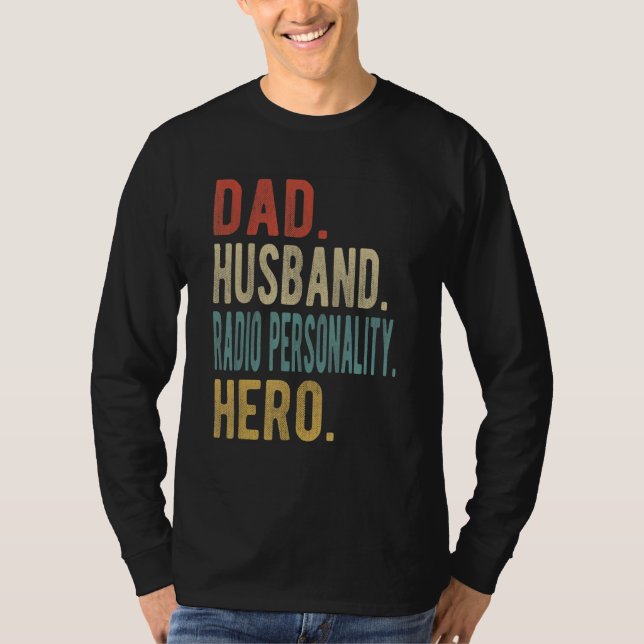 Mans pappa make radiopersonlighet Hjälte T Shirt (Framsida)