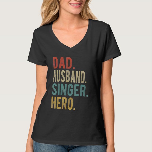 Mäns Pappa Make Sångare Hjälte T Shirt (Framsida)