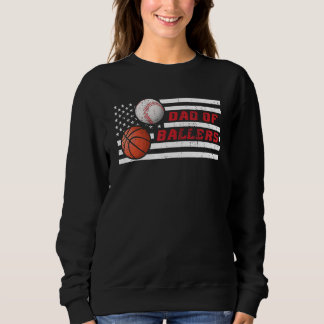 Mans Pappa Till Ballers Baseboll & Basketboll Papp T Shirt