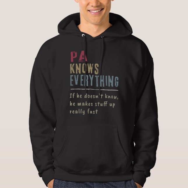 Mans Pappa Vet Allt - Farfar Hoodie (Framsida)