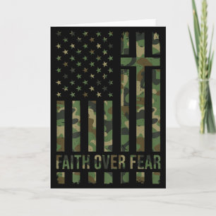 Mäns patriotiska kristna tro över rädsla Amerikan Kort