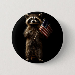 Mans patriotiska tvättbjörn usa flagga design – 4: knapp