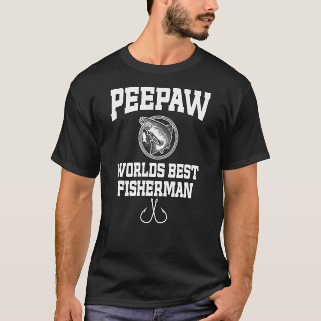 Mans Peepaw Världens Bästa Fiskare T Shirt (Framsida)