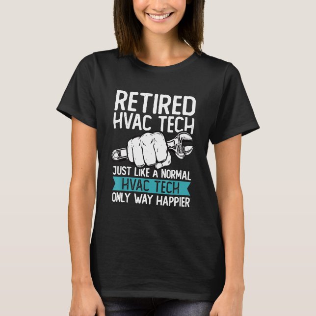 Mäns Pensionerade Vvs-Techniker Precis Som En Vanl T Shirt (Framsida)