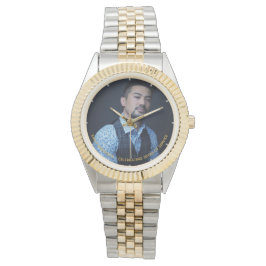 Mans PHOTO Watch PENSION - minnesstund Namn Armbandsur