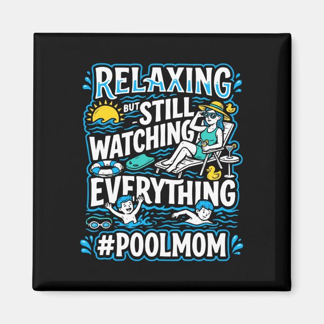 Mäns pool mamma simmande mamma simmare mamma mammo magnet (Framsidan)