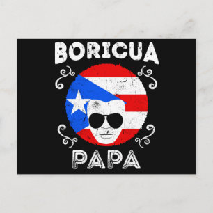 Mäns Puerto Rico Boricua Latino Pappa Fars dag Vykort