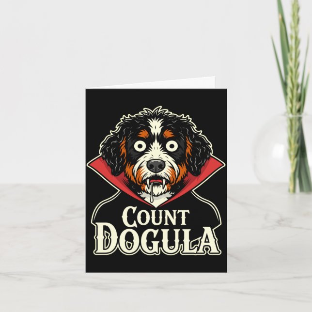 Mäns räkna dogula rolig hund spöklik fest hallowee kort (Framsida)