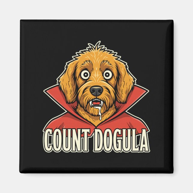 Mäns räkna dogula rolig hund spöklik fest hallowee magnet (Framsidan)