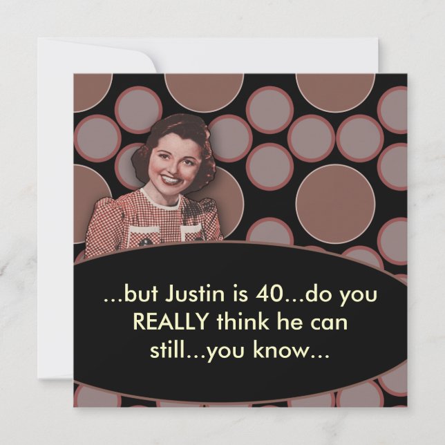 Mans Retro 40-årsfest Inbjudningar (Framsida)