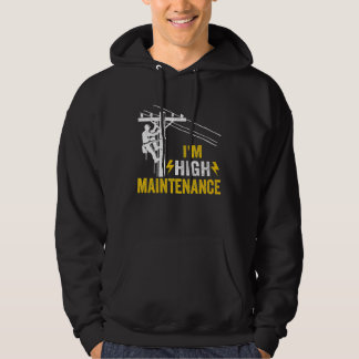 Mans Retro Elektriker Lineman Journeyman Jag är Hö Hoodie