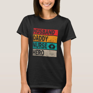 Mans Retro Make Husbonde Pappa Sjuksköterska Hjält T Shirt