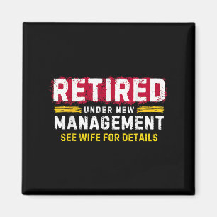 Mäns Retro Pensionerad Under Ny Ledning Se Hustru Magnet