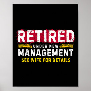 Mäns Retro Pensionerad Under Ny Ledning Se Hustru Poster