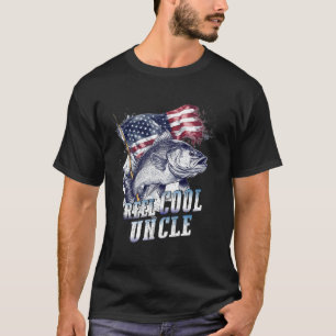 Mans Riktigt Cool Farbror Amerikansk Flagga Fiske T Shirt