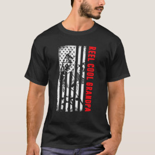 Mans riktigt cool farfar fiske Patriotisk amerikan T Shirt