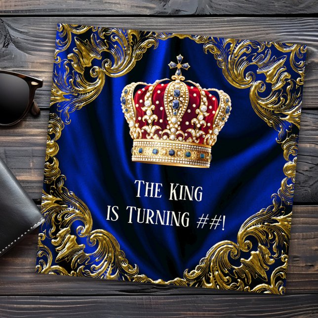 Mans Royal Kung Födelsedagsfest Inbjudningar (Royal part and event invitation. All text, font and wording can be changed for your event.)