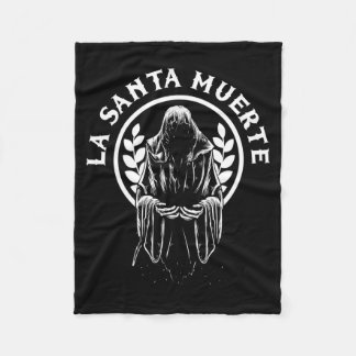 Mans Santa Muerte Mexiko Calavera Skelett Skalle Fleecefilt