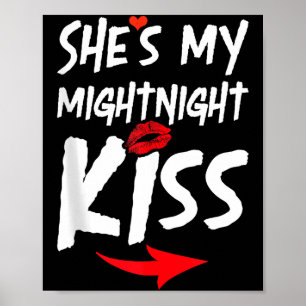 Mans Shes My Midnight Kiss Gott Nytt År Matchande Poster