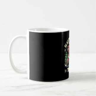 Mäns slående genom snön jul tomte ishockey kaffemugg