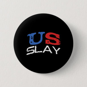 Mäns Slay Roligt Usa 4:e Juli Aamerica Patriotiskt Knapp
