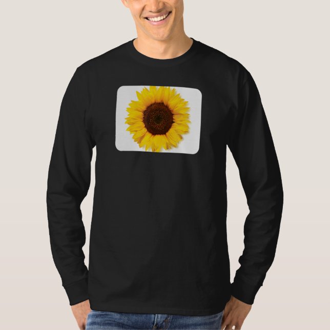 Mans solrosblomning gul blom- 1 t shirt (Framsida)