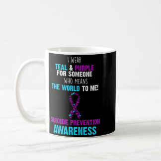 Mäns stödmedvetenhet förebyggande teal lila gåva kaffemugg