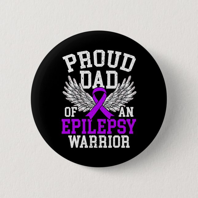 Mäns stolta pappa till en epilepsikrigare Epilepsi Knapp (Framsida)