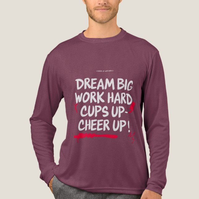 MANS STORA DRÖM UPPMUNTRAR LÅNGÄRMAD T-SHIRT (Framsida)