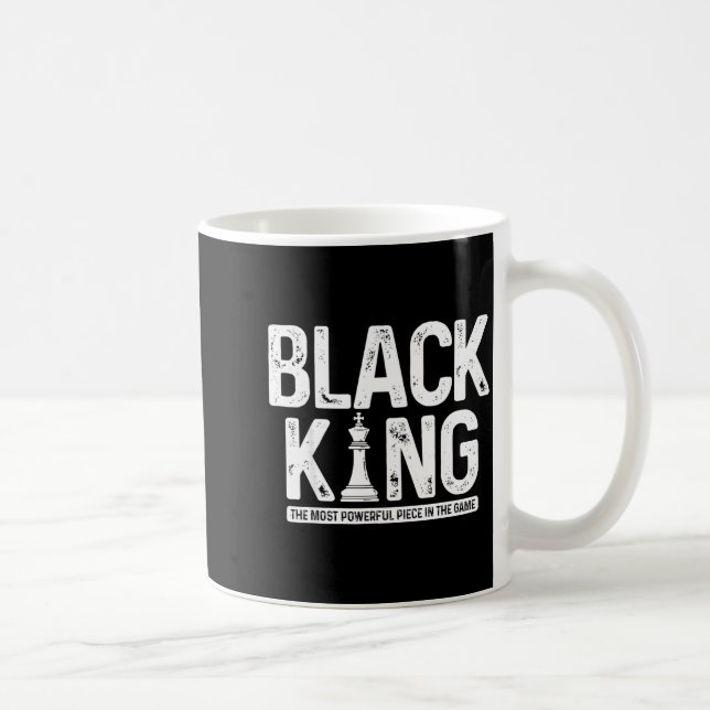 Mäns svarta kung schack historia månad juneteenth kaffemugg (Höger)