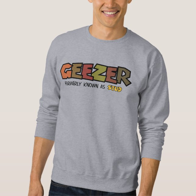 Mans sweatshirt med texten Geezer (Framsida)