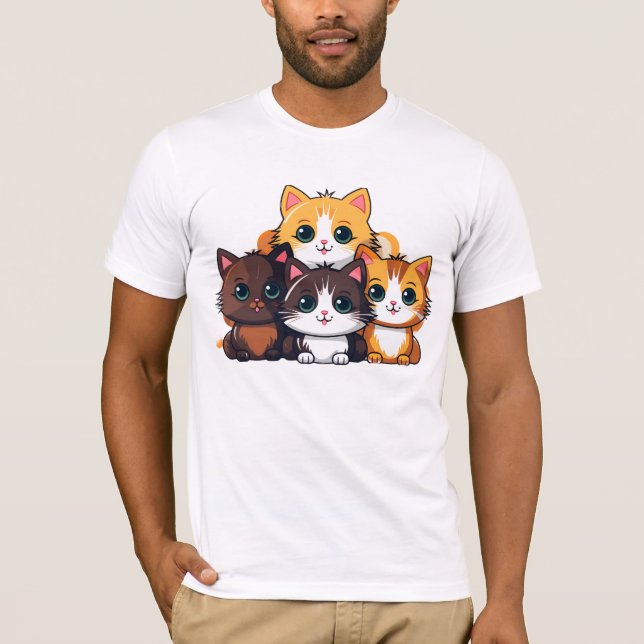 man's t-shirt with cat imprinted (Framsida)
