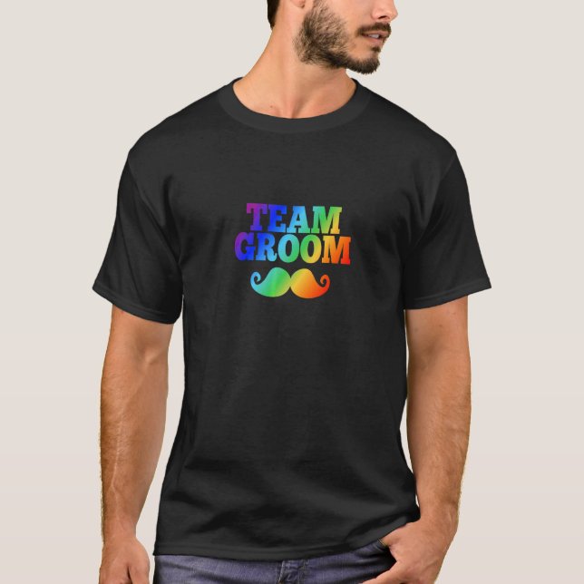 Mans TEAM BRUDGUM  Man Sällskaps Bröllopsfest T Shirt (Framsida)