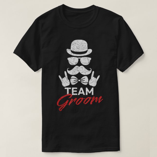 Mans Team BrudgumBröllop Äktenskap Speningsfest  T Shirt (Design framsida)