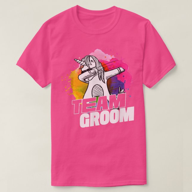 Mans TEAM GROOM - Mans Bachelor Svärmaskin Födelse T Shirt (Design framsida)