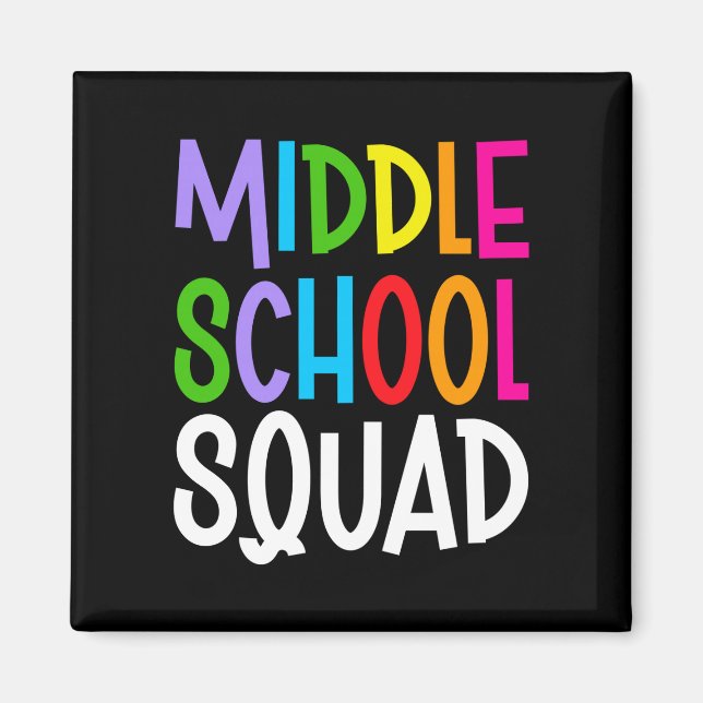 Mäns tillbaka till skolan mellanstadiet squad team magnet (Framsidan)