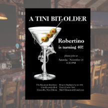 Mäns Tini Bit Older Martini 40-årsdag