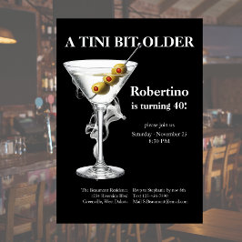 Mäns Tini Bit Older Martini 40-årsdag Inbjudningar