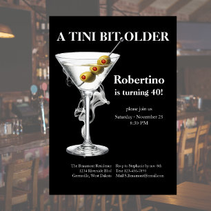 Mäns Tini Bit Older Martini 40-årsdag Inbjudningar