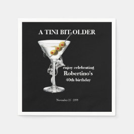 Mäns Tini Bit Older Martini 40-årsdag Pappersservett