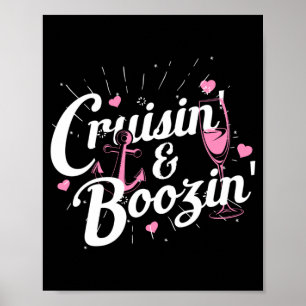 Mäns tjejresan Cruisin Boozin Rolig kryssningfarty Poster