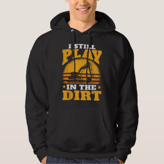 Mans tung utrustning operatör jag spelar fortfaran hoodie