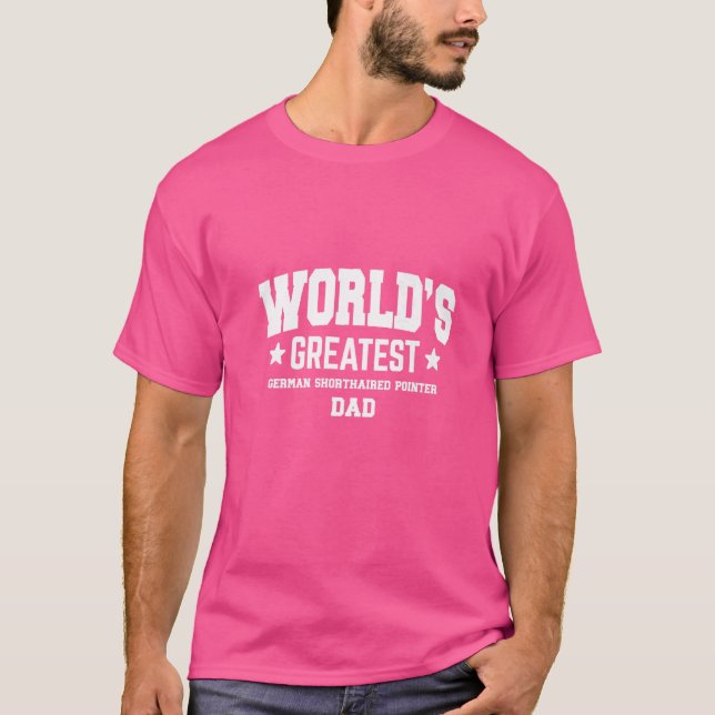 Mäns tysk korthårig pointer hundpappa Husdjurstema T Shirt (Framsida)