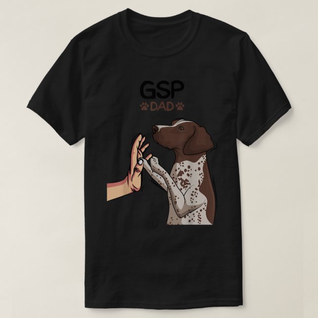 Mäns tyska korthåriga pekare GSP hundpappa  T Shirt (Design framsida)