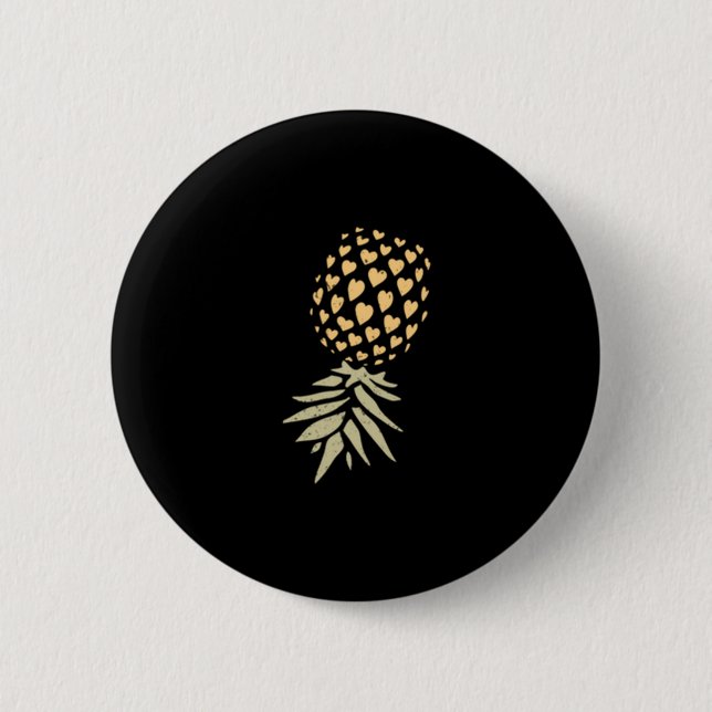 Mäns upp och ned ananas subtil semester rolig knapp (Framsida)