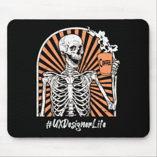 Mans Ux Designer Liv Kaffeben Skelett Utmattad Musmatta