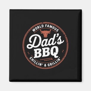 Mäns världskända pappors bakgård chill och grill magnet