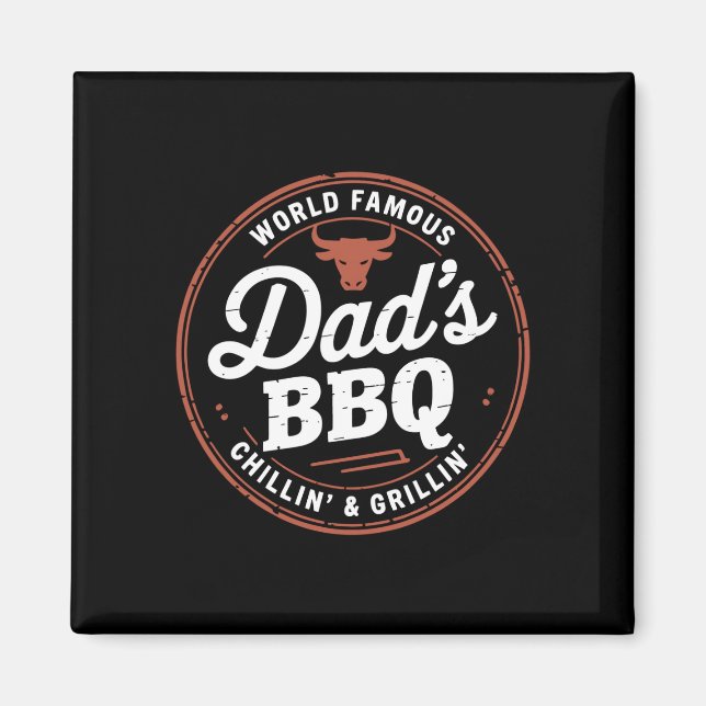 Mäns världskända pappors bakgård chill och grill magnet (Framsidan)