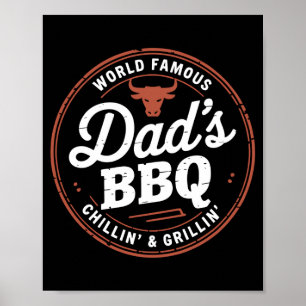 Mäns världskända pappors bakgård chill och grill poster