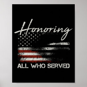 Mäns veteran amerikansk flagga som hedrar de som t poster